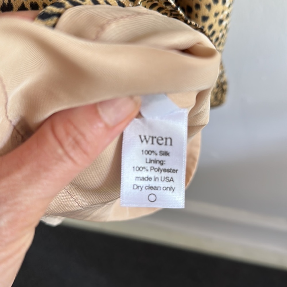 WREN 100% silk leopard print mini dress size Small - Picture 4 of 12